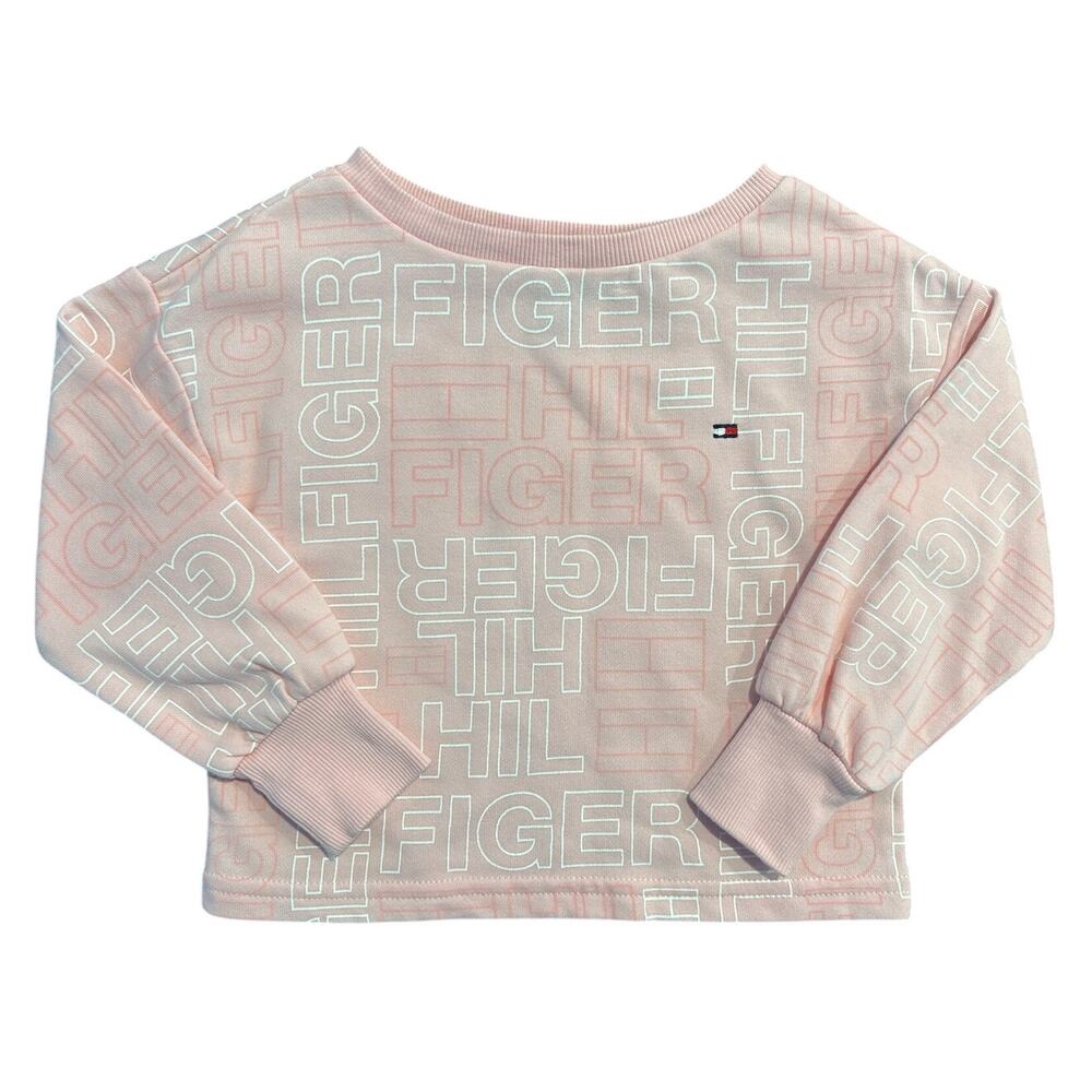 Tommy Hilfiger Logo Crewneck Sweatshirt, Pink, Toddler Girl 2T